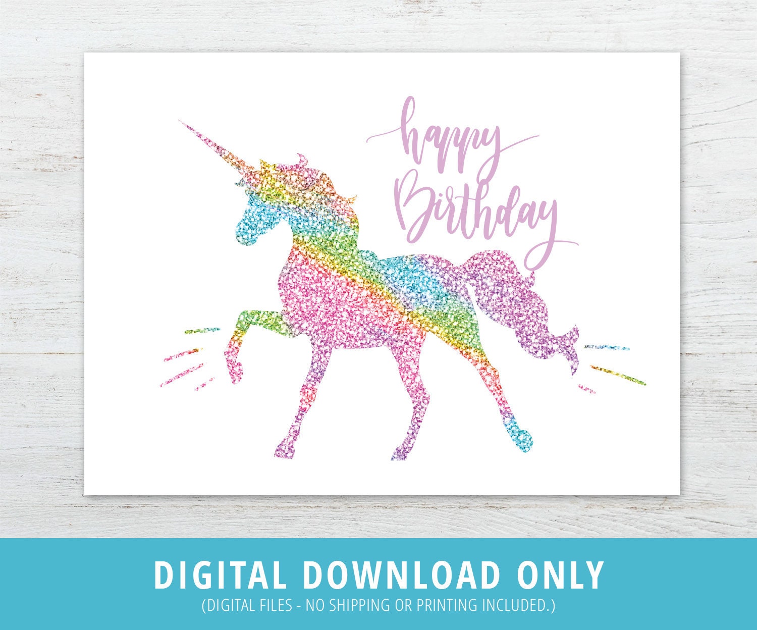 unicorn birthday card unicorn card glitter unicorn card etsy