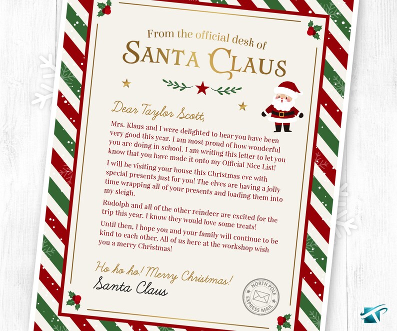 Baby's First Christmas Letter - Nice List Certificate From Santa - View #12