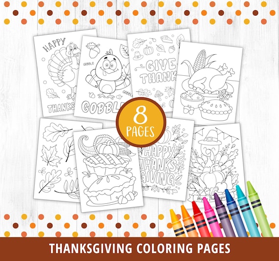 Thanksgiving Coloring Pages For Kids, Fall Coloring Book, Turkey Coloring Sheet, Pumpkin, Thanksgiving Activity, Pumpkin Pie, Leaves, PDF
