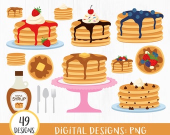 Pannkaksclipart, pannkaksclipart, frukostclipart, sirap, frukt, pannkaksfest, vispgrädde, matclipart, pannkaksfödelsedagsfest, PNG
