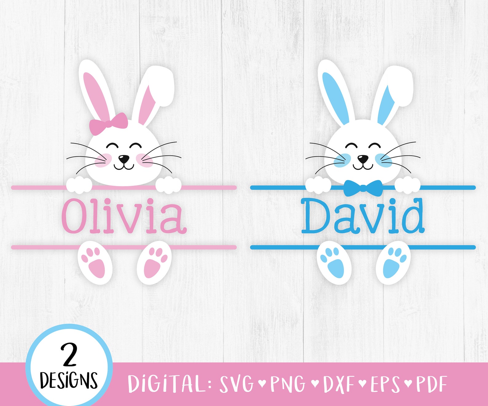 Bunny Name Frame SVG Bunny Monogram Frame Svg Bunny Svg Etsy