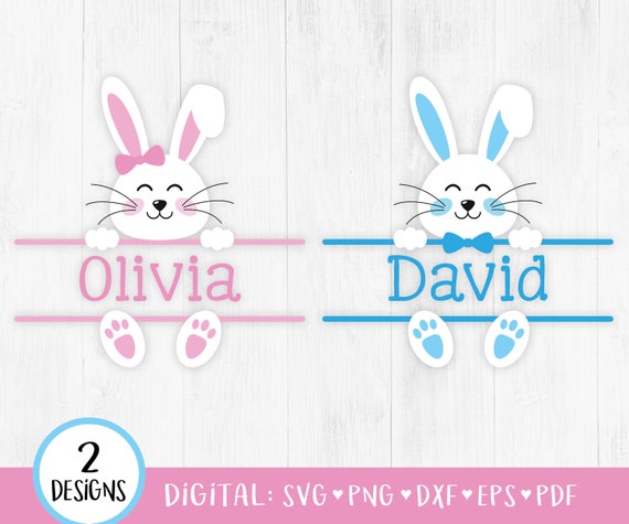 Digital Girl Split Bunny Frame svg png eps Split Bunny Svg File for ...