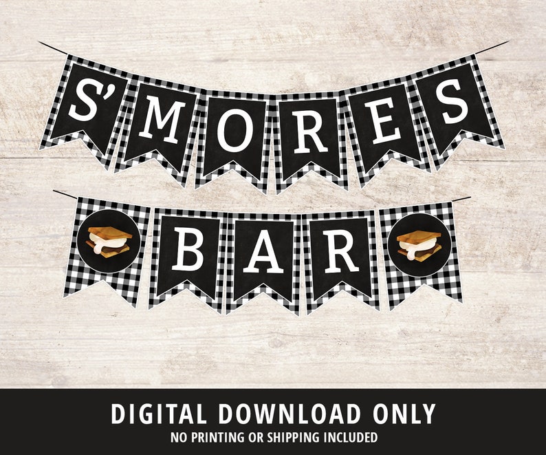 S'mores Bar Banner S'mores Party S'mores Banner image 1