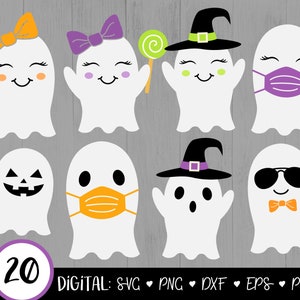 ゴースト SVG、かわいいゴースト クリップアート、ゴースト マスク SVG、不気味な SVG、クールなゴースト SVG、ゴースト ブー SVG、ハロウィーン SVG、CriCut ファイル シルエット png