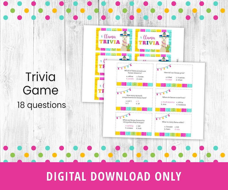 Llama Game Printable Bundle Llama Activity Pack for Kids Etsy