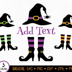 Witch Monogram SVG, Halloween Svg, Witch name, Witch Feet SVG, Witch Hat Svg, Halloween Monogram, Cricut, Cut Files, png, DIGITAL