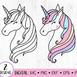 Unicorn SVG, Unicorn Face svg, Unicorn Head svg, Dxf, Png, Vector Cut File, Cute Unicorn, Unicorn Clipart, Unicorn Horn, Magical, DIGITAL