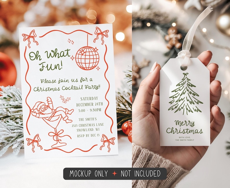 Hand Drawn Christmas SVG Clipart Bundle, Coquette Christmas SVG, Whimsical Christmas Borders Frames, Doodles, Christmas Party Bachelorette image 5