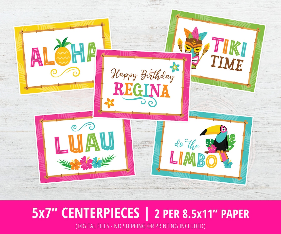 Printable Luau Party Decor Luau Party Birthday Decorations - Etsy
