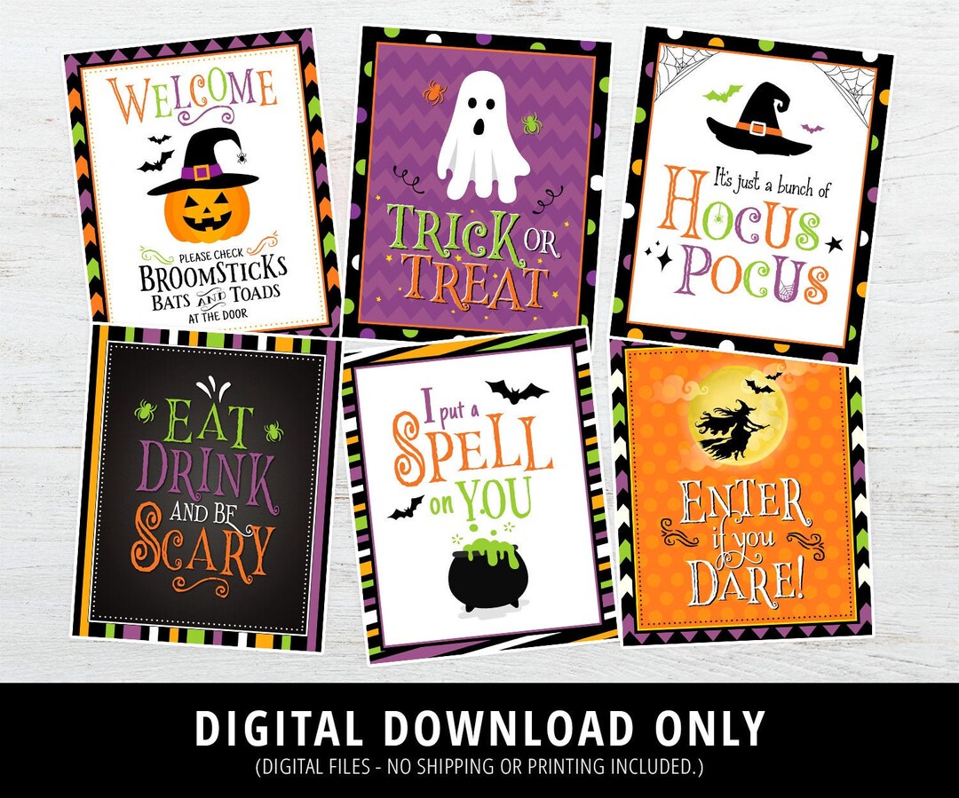 Halloween Party Signs Halloween Party Decor Hocus Pocus Etsy