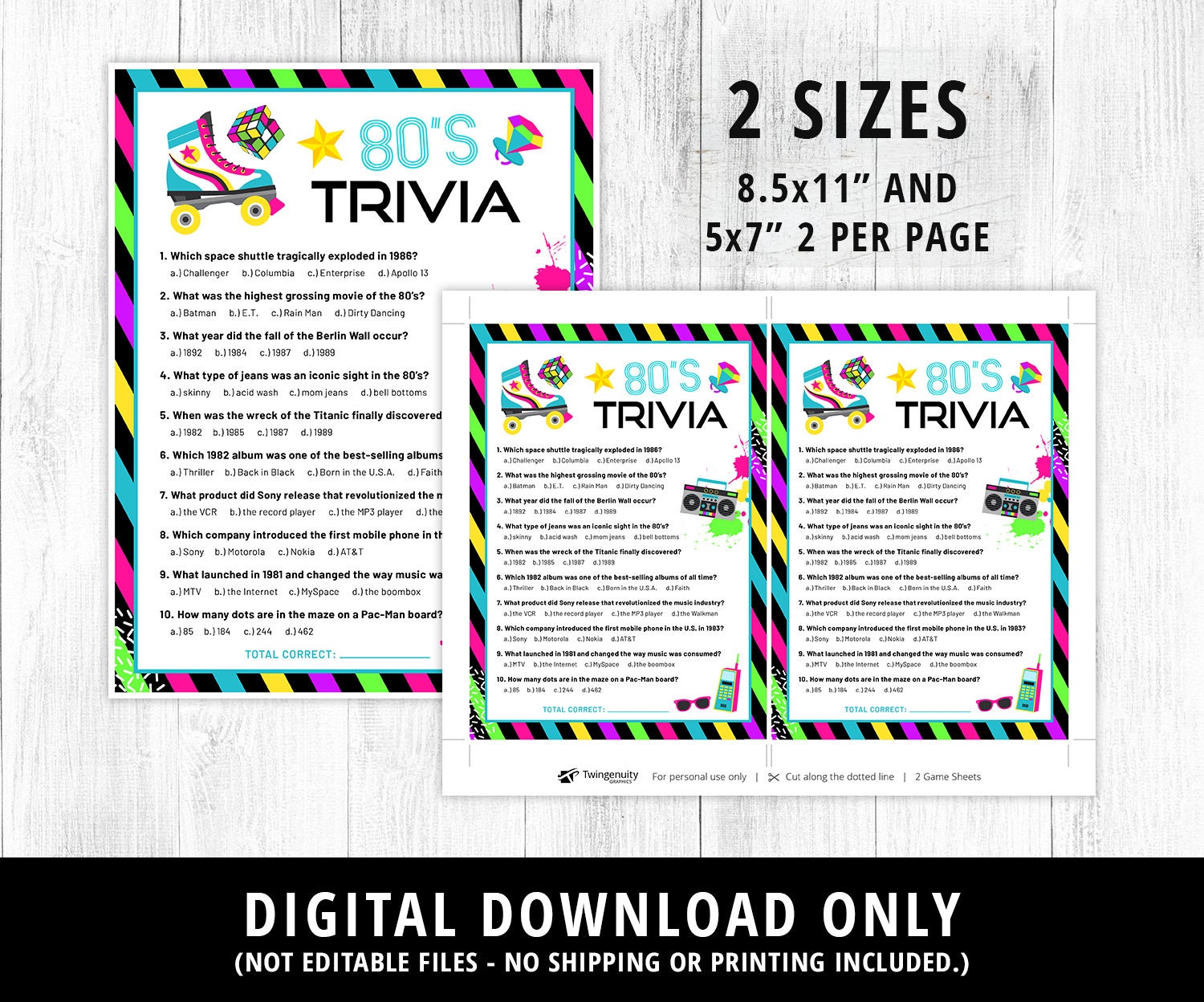80s Games Bundle Printable 80s Activities 80s Party Games - Etsy UK