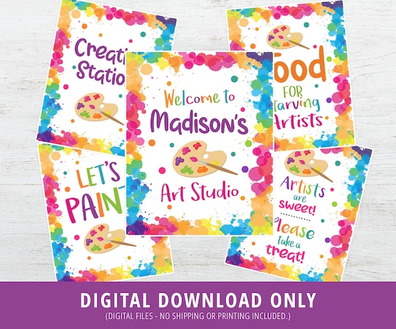 Art Painting Party Signs, Art Birthday Signs, Art Painting Decorations, Art  Poster, Paint Party Signs, Art Party, Printable, DIGITAL 8x10 