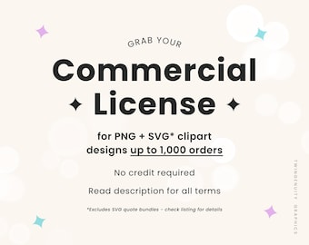 Commercial License for Clipart (PNG + SVG Clipart) - 1,000 Orders