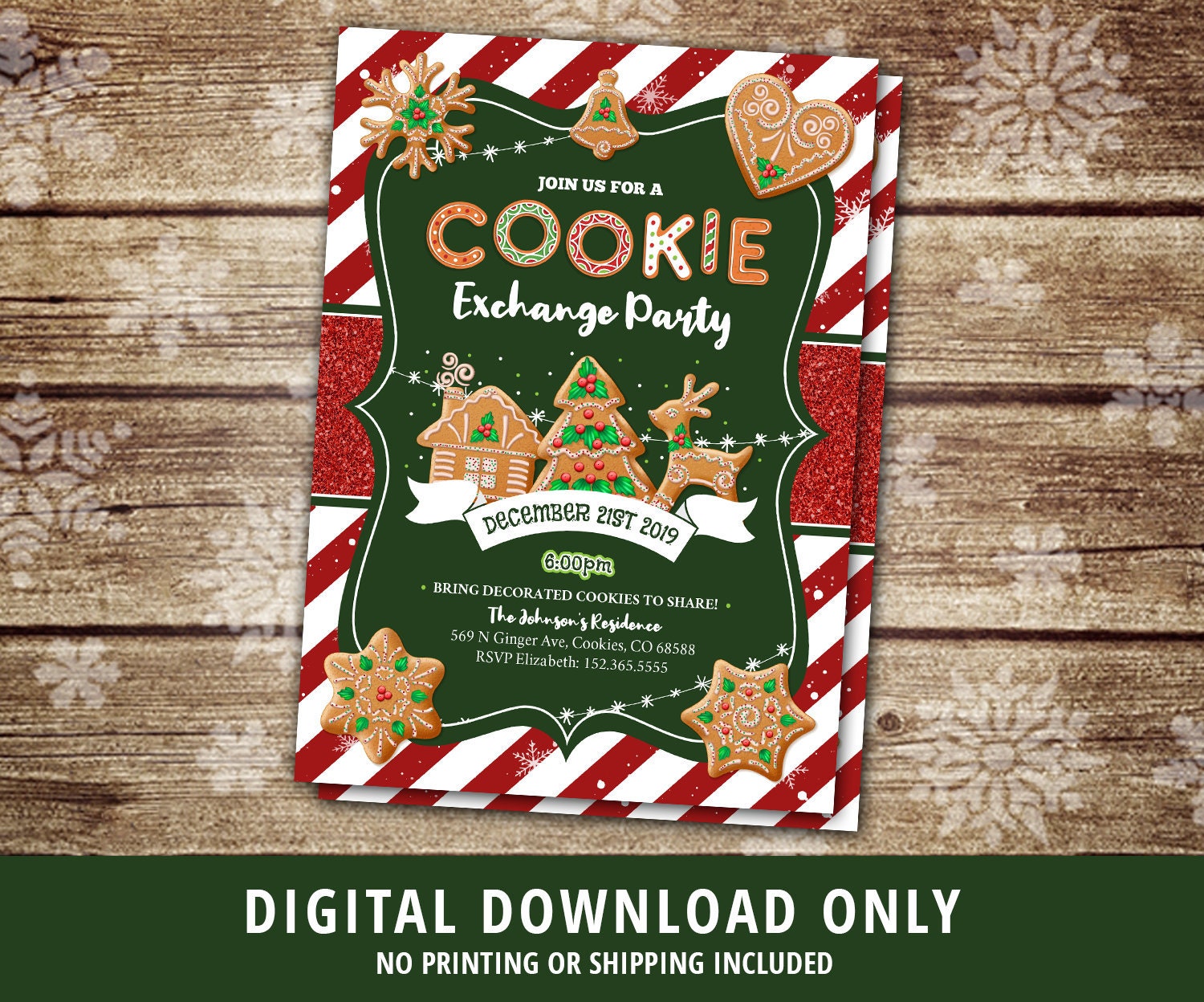 Cookie Exchange Invitation Cookie Exchange Party Invite Etsy