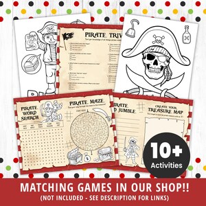 15 páginas para colorear de piratas, actividades de piratas, fiesta pirata, decoración pirata, imprimibles de piratas, hojas para colorear para niños, páginas para colorear, DIGITAL imagen 6