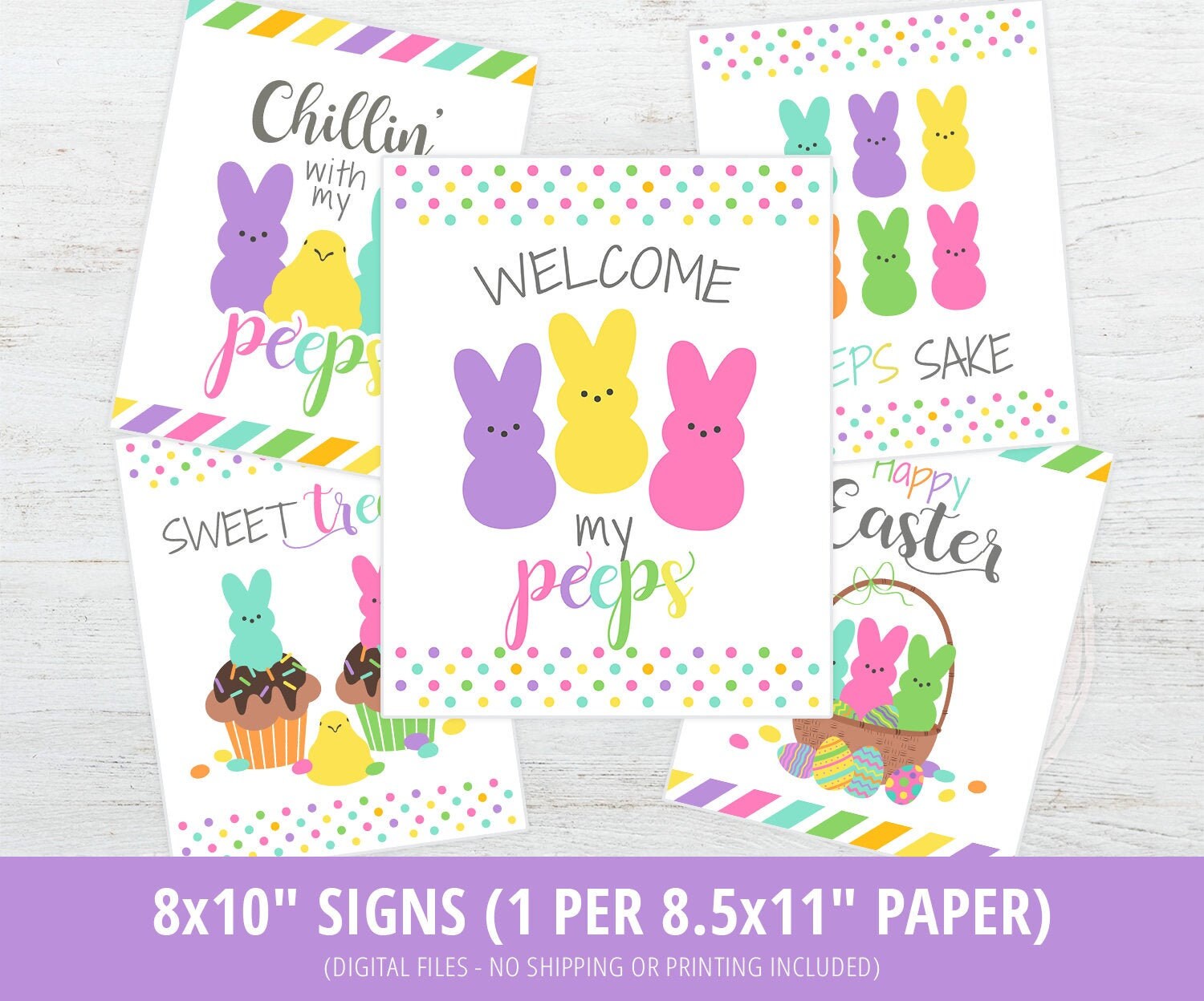 Peeps Party Signs Peeps Welcome Sign Easter Party Signs Etsy