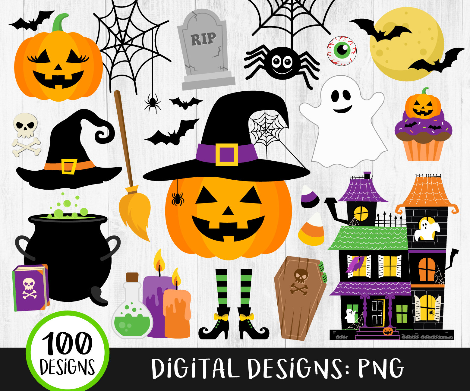 Halloween Clipart Bundle Cute Halloween Clipart Pumpkins - Etsy
