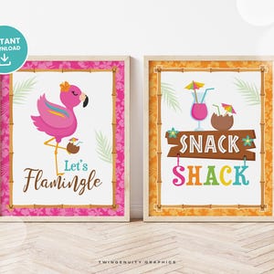 Luau Party Signs, Tropical Luau Birthday Party Signs, Welcome Sign, Snack Shack, Hawaiian Party Decor, Tiki, Printable DIGITAL image 4