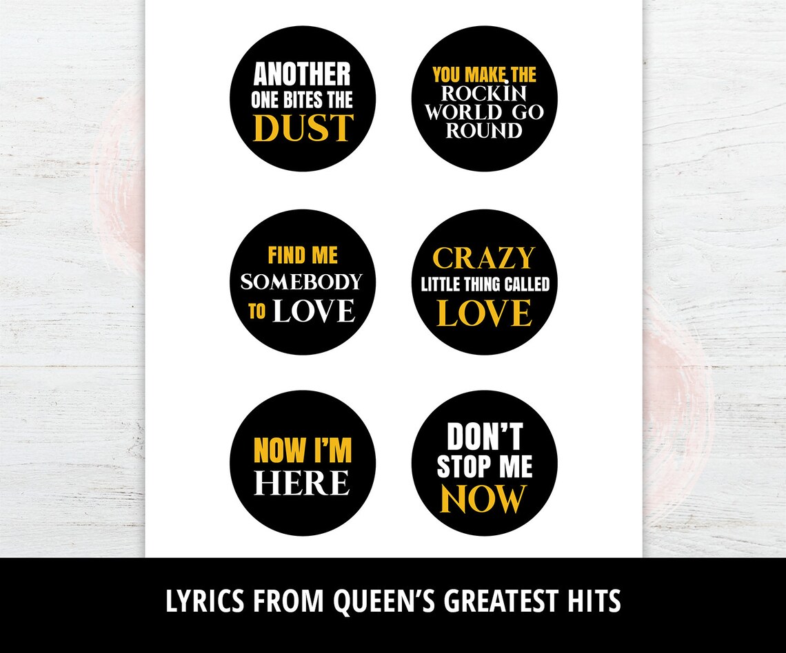 Queen Cupcake Toppers Queen Band Cupcake Toppers Queen Etsy