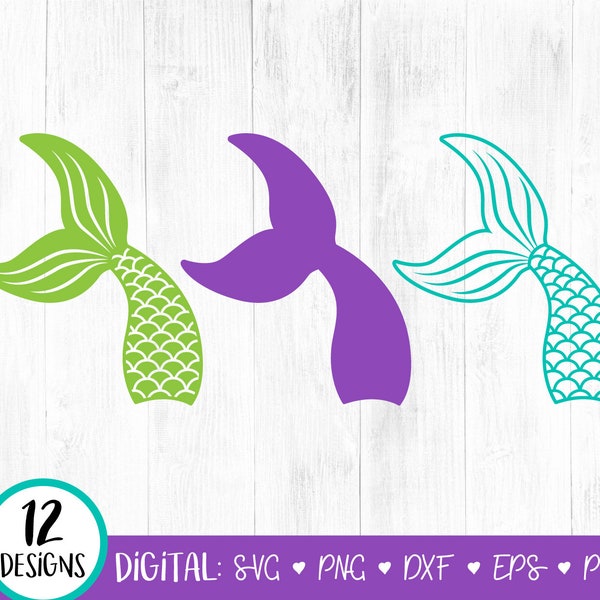 Mermaid SVG, Mermaid Tail SVG, Mermaid Clipart, Dxf, Png, Vector Cut File, Mermaid Birthday Girl, Sea, Files for Cricut, Silhouette, DIGITAL