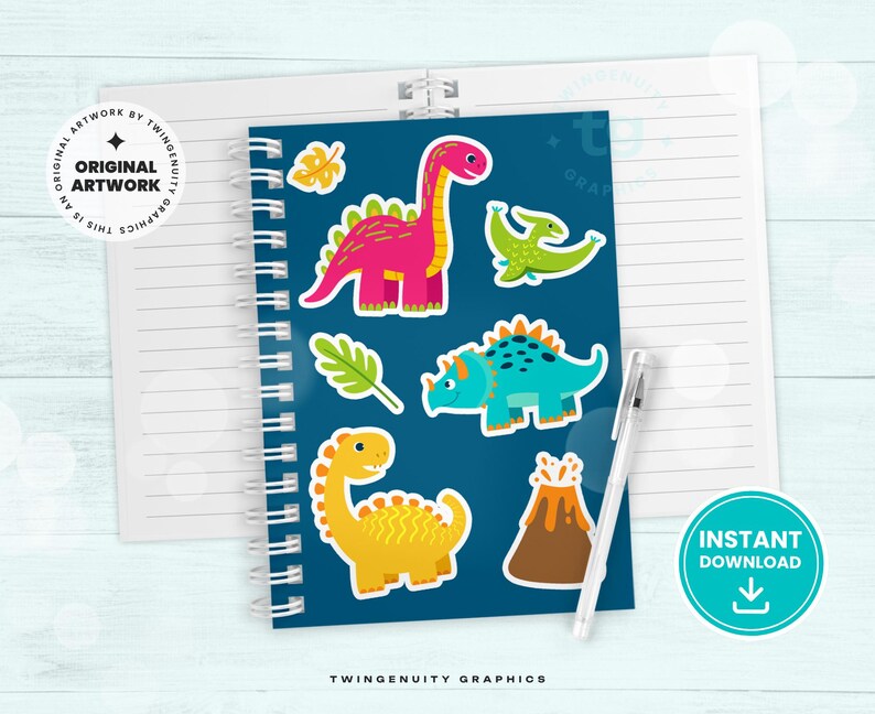 25 Dinosaur Clipart, Cute Dinos Clipart, Scrapbook printable Commercial Use. T-rex, Triceratops, brontosaurus, stegosaurus graphics PNG image 5