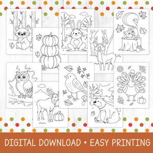 Autumn coloring pages for kids.