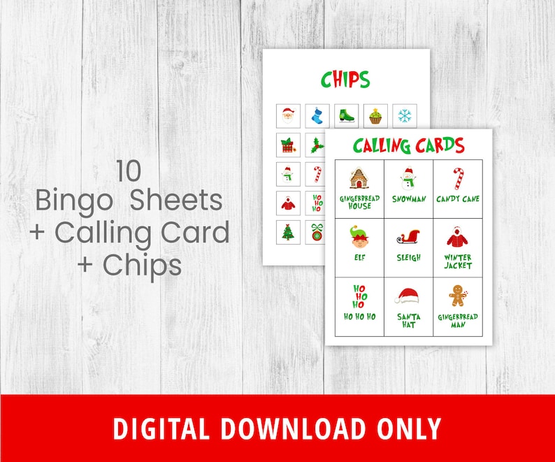 Christmas Bingo, Christmas Games, Christmas Bingo Printable, Christmas Family Games, Christmas Activities for Kids, Winter Bingo DIGITAL image 2