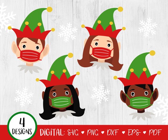 Elf Face Mask Svg Elves mask svg Elf face mask clipart Elf | Etsy