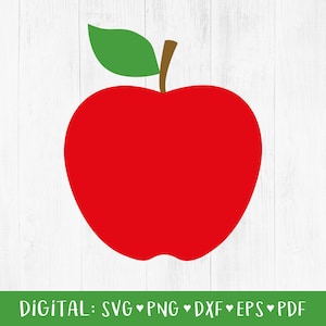 Apple Svg, Apple Clipart, Leraar Svg, School Svg, Silhouette Cut-bestanden, Apple Cricut, Terug naar school, Fruit Svg, dxf, eps, digitaal