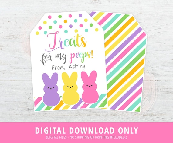 Easter Thank You Tags Peeps Favor Tags Treats for My Peeps