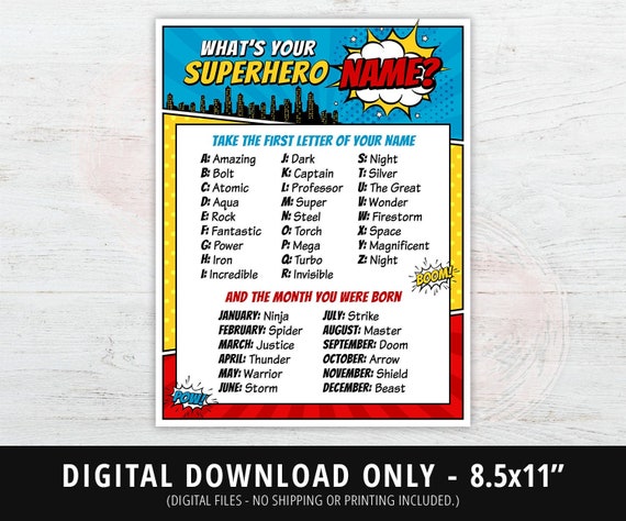 Superhero Name Generator Game | Zazzle