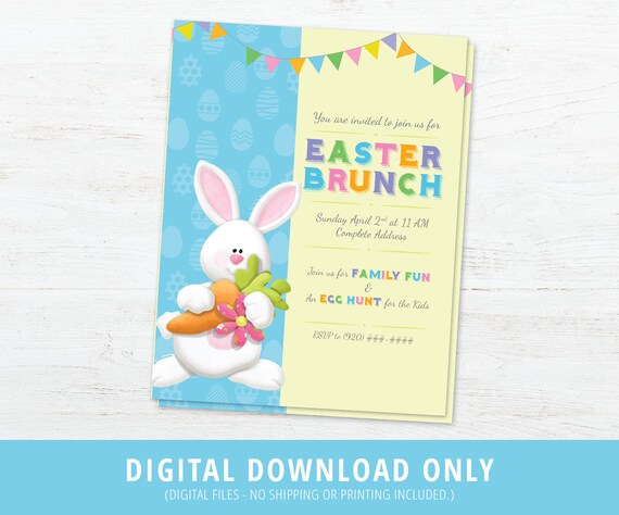 easter invitation easter brunch invitation easter egg hunt invite easter bunny pastel invite easter brunch invite pastel digital easter invitation