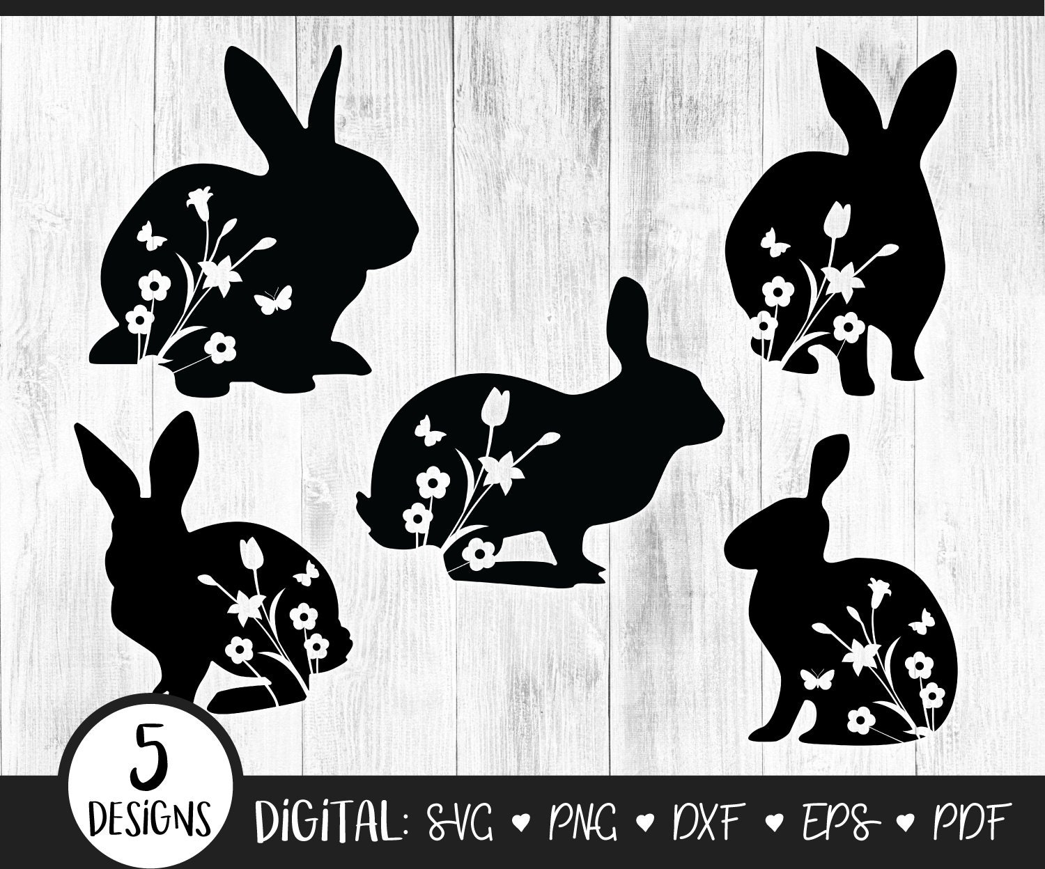 Springtime Animals Clipart Silhouette