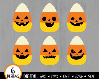 Candy Corn Svg, Candy Corn Jack o lantern SVG, Candy Corn Face Svg, Candy Corn Clipart, Spooky Clipart, Halloween Svg, Cricut Silhouette PNG