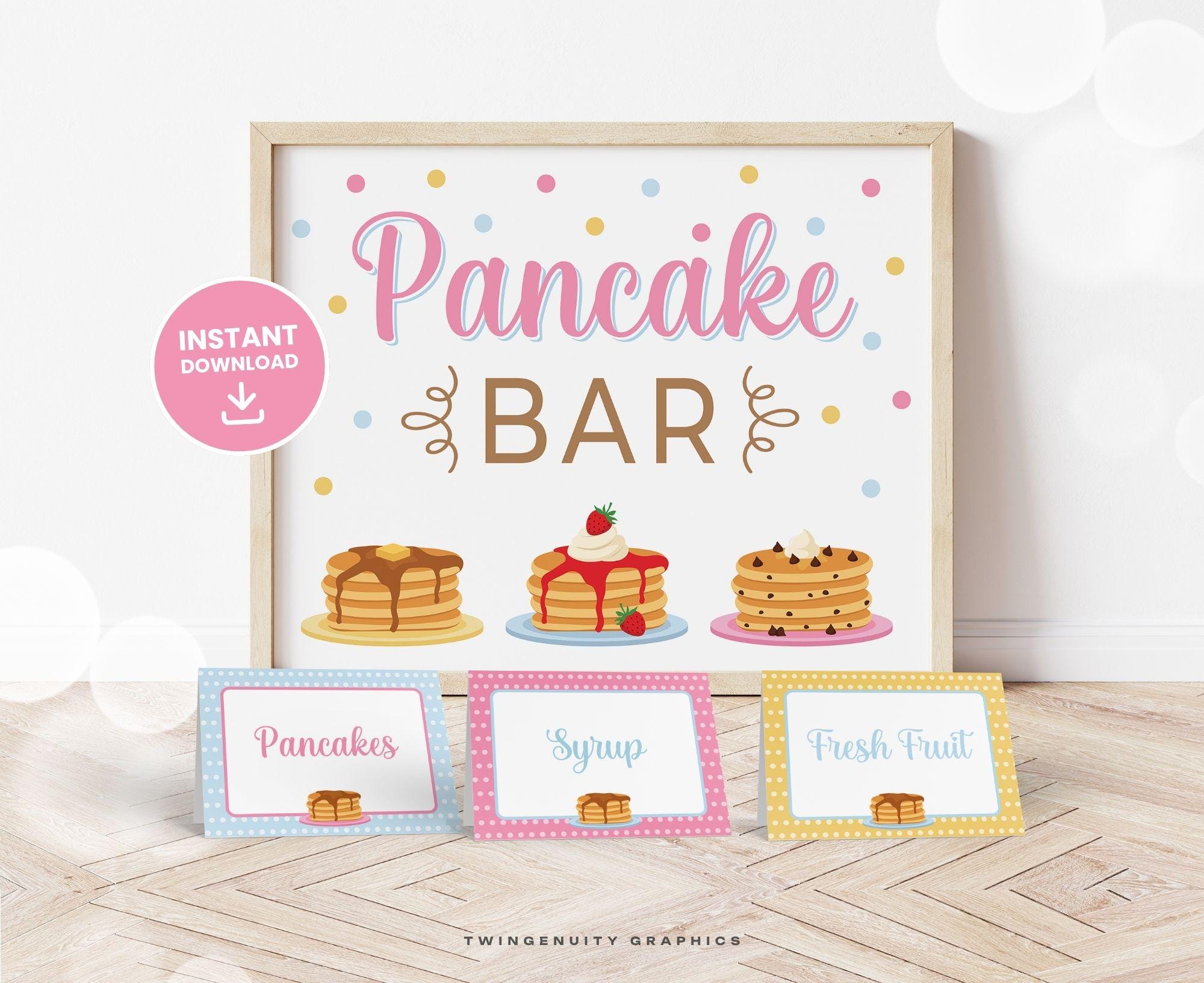 Pancake Bar Kit, Pancake Bar Sign, Pancake Bar Food Labels, Pancake ...