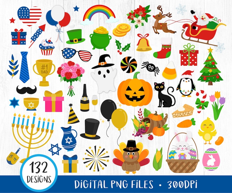 All Holiday Clipart including Christmas, Halloween, Easter, and more.