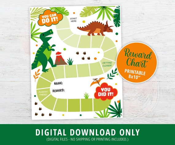 Printable Dinosaur Reward Chart Dinosaur Reward Chart Kids - Etsy