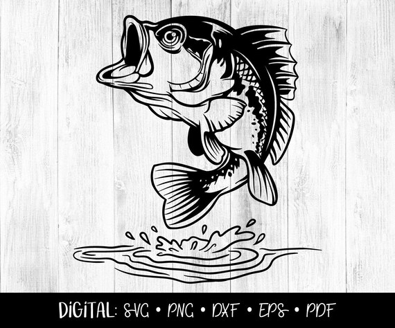 Bass Fish SVG Bass Fishing Clipart Fishing Clip Art Fish - Etsy Ireland