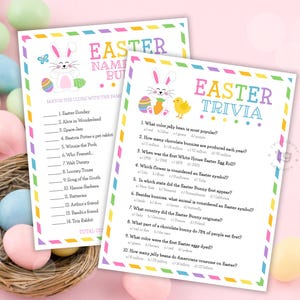 Easter Games Bundle Printable, Easter Activities, Easter Party Games, Easter Games for Kids, Adults, Virtual Easter Party Games, DIGITAL image 3