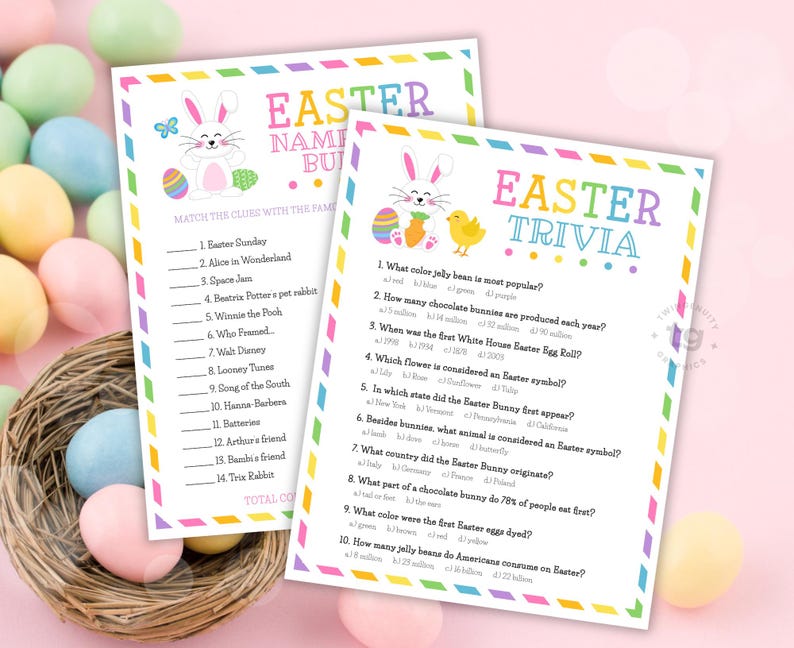 Easter Games Bundle Printable, Easter Activities, Easter Party Games, Easter Games for Kids, Adults, Virtual Easter Party Games, DIGITAL image 3