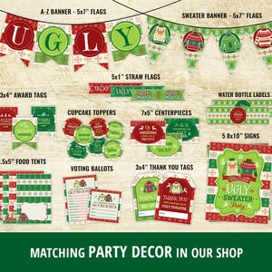Ugly Sweater Thank You Tags, Ugly Sweater Party Thank You Tags, Ugly Sweater Party Decor, Christmas Thank You Tags, Printable Tags, DIGITAL image 4