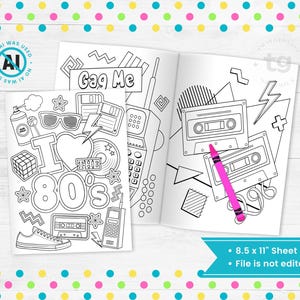 80s Coloring Pages Printable, Back to the 80s, Nostalgia Coloring Page ...