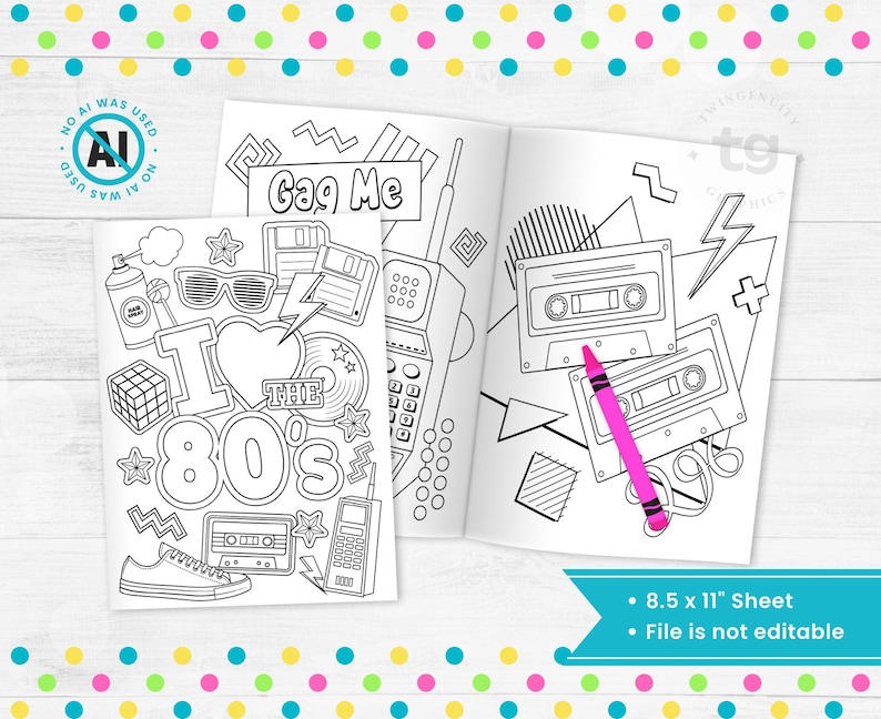 80s Coloring Pages Printable, Back to the 80s, Nostalgia Coloring Page ...