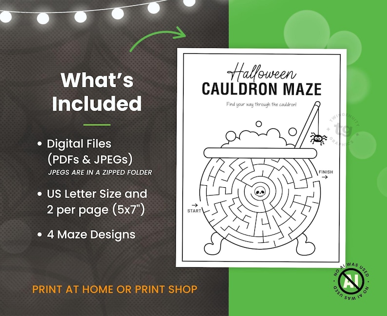 Showing what's included, digital files in both PDF and JPEG formats, paper size is US letter size and the smaller game size is five by seven inches, answer key is included and is easy to print at home or a print shop.