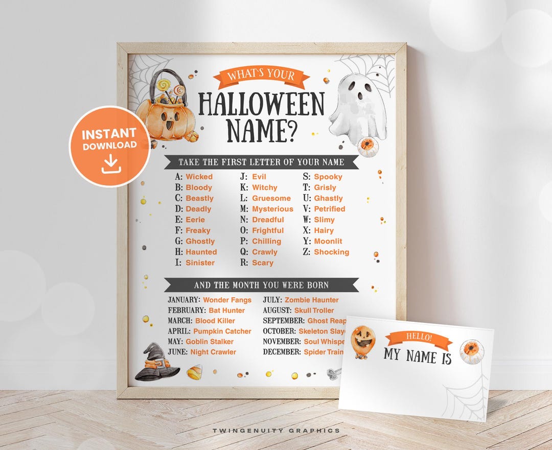 ハロウィンの名前サイン、ハロウィンパーティーサイン、ハロウィン誕生