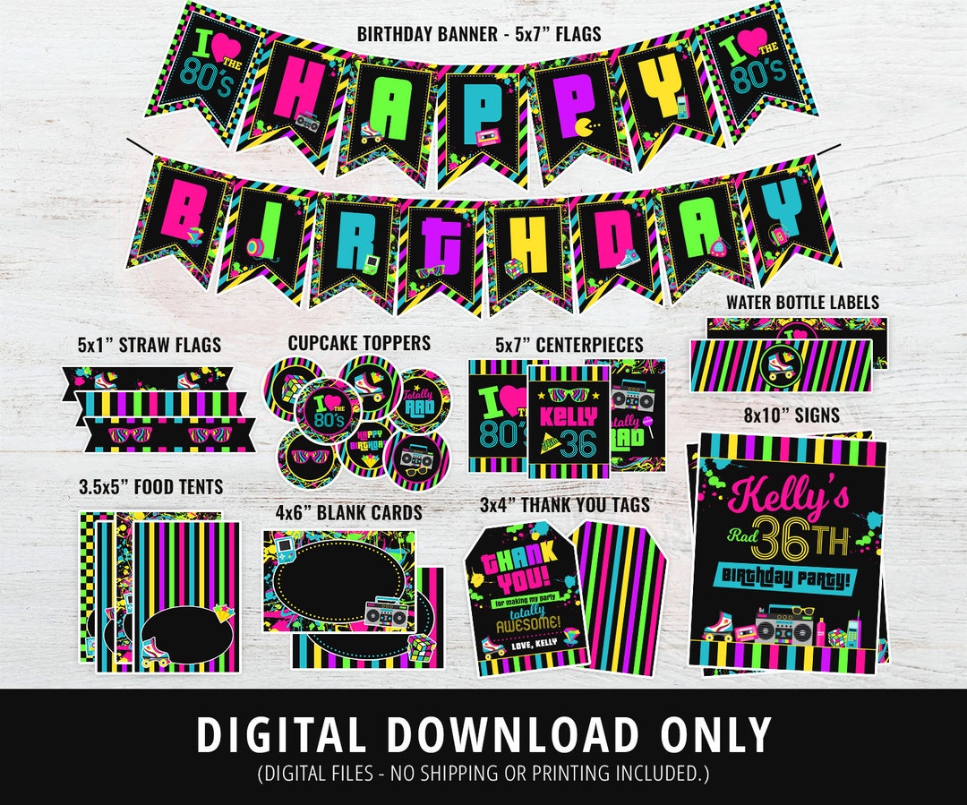 Totally Free 80's Printables - Everyday Party Magazine