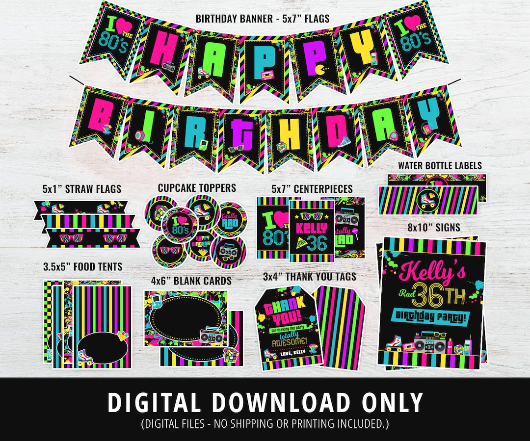 Totally Free 80's Printables - Everyday Party Magazine