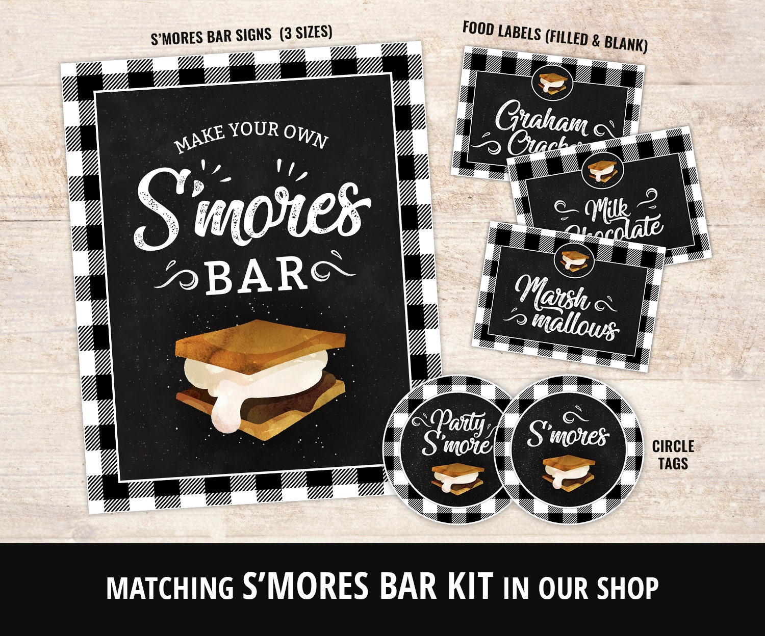 Smores Bar Sign S'mores Party Sign Chalkboard Smores Bar - Etsy 日本