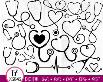 Stethoscope SVG, Stethoscope Clipart, Stethoscope SVG Bundle, Dxf, Png, Vector Cut File, Nurse svg, Files for Cricut, Silhouette, DIGITAL