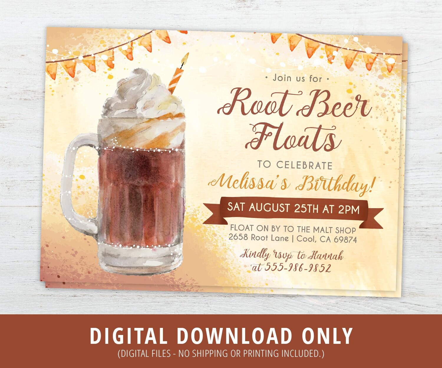 Root Beer Floats Invitation Root Beer Floats Invite Root | Etsy